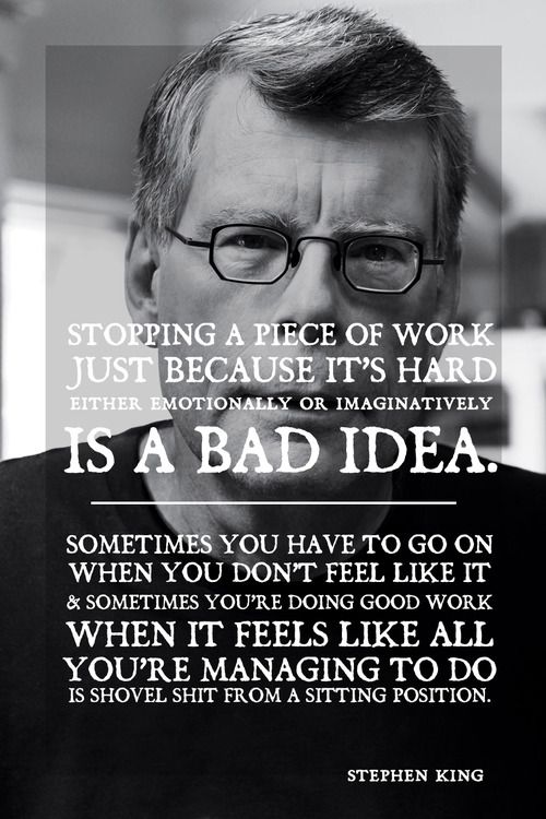How can Stephen King quotes encourage writers to overcome creative blocks?